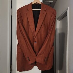 Ermenegildo Zegna Blazer EU 56L US 46L Cashmere Silk Orange Tweed UT Longhorns